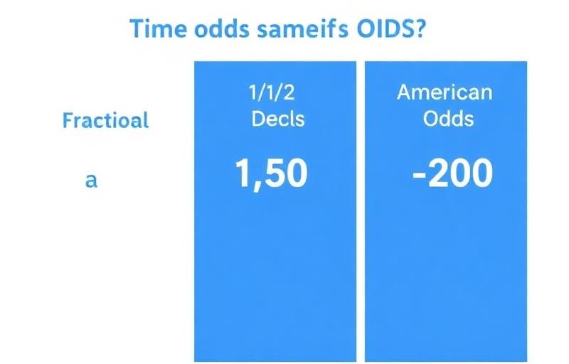 Visual comparison chart showing fractional, decimal, and American odds side by side with examples